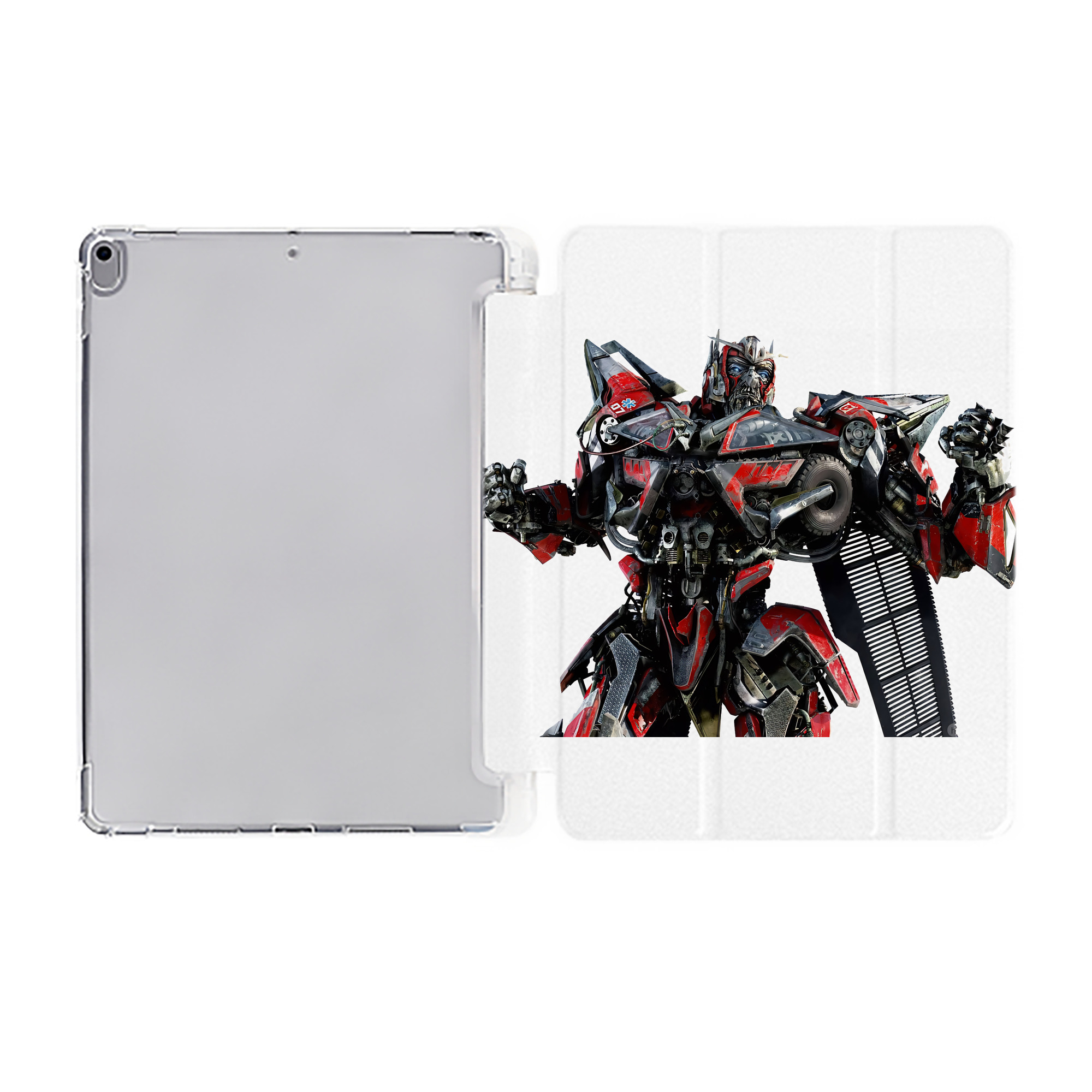 （画像用） Transformers トランスフォーマー IPad ケース ペン収納付き 三つ折りスタンド PUレザー×シリコン 対応機種9.5/10.5/10.9インチ